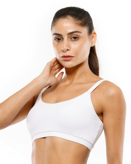 TOP FITNESS FEMININO COM BOJO BRANCO