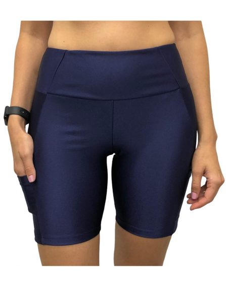 BERMUDA FEMININA COM BOLSO LATERAL MARINHO - Imagem 3