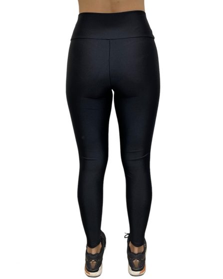 Calça Feminina Legging básica com cós largo Preta - Imagem 3