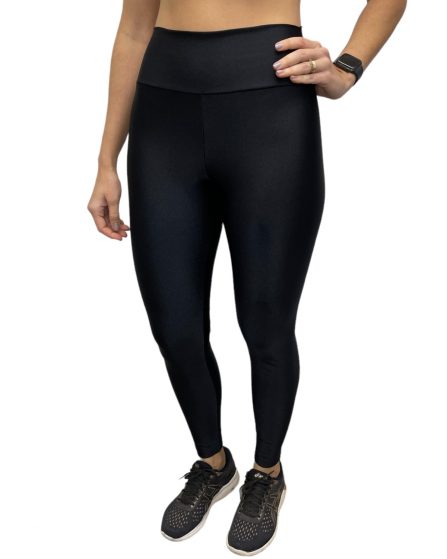 Calça Feminina Legging básica com cós largo Preta