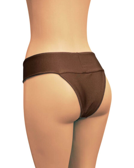 Tanga de biquíni cós pala larga Cappuccino - Imagem 4
