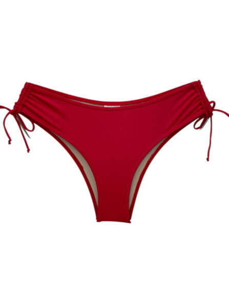 Tanga de biquíni com detalhe franzido na lateral lisa - Imagem 8
