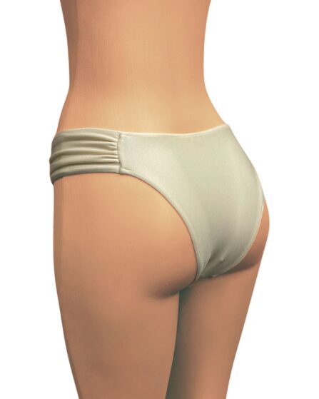 Tanga de biquíni lateral drapeado Off White - Imagem 5