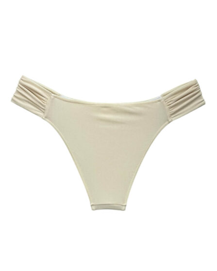 Tanga de biquíni lateral drapeado Off White - Imagem 3