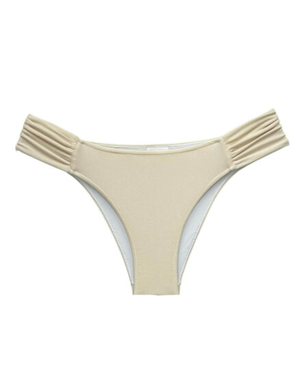Tanga de biquíni lateral drapeado Off White