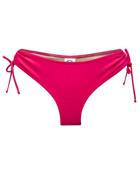 Tanga de biquíni com detalhe franzido na lateral lisa - Imagem 3