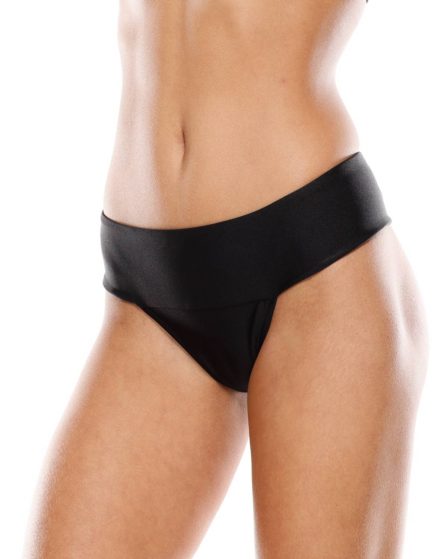 Tanga de biquíni cós pala larga lisa - Imagem 4