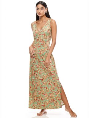 Vestido longo com decote V Jurerê