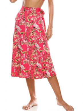 Saia Midi evasê Transpassada Amarilis