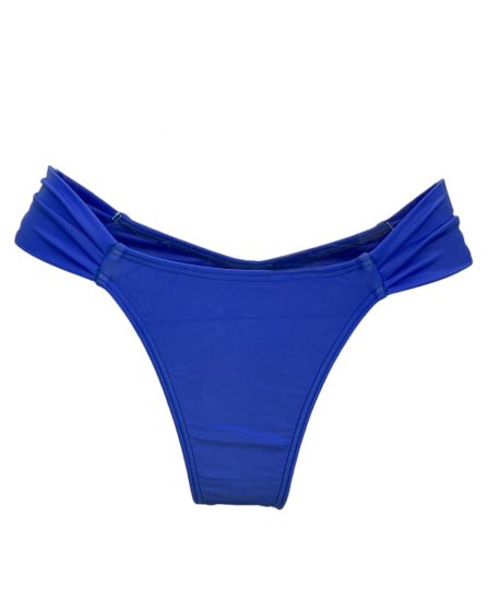 Tanga de biquíni fio com lateral drapeada lisa