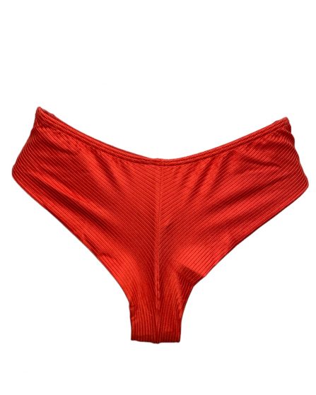 Tanga de biquíni básica cavada no bumbum CANELADA - Imagem 5