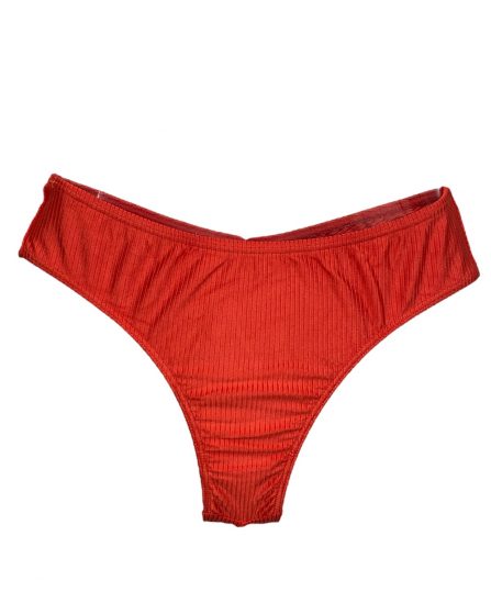Tanga de biquíni básica cavada no bumbum CANELADA - Imagem 4