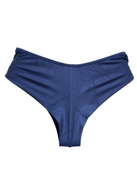 Tanga de biquíni básica cavada no bumbum CANELADA - Imagem 3
