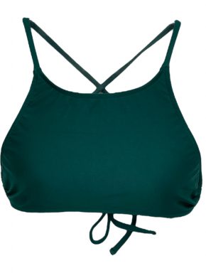 Top de biquíni modelo cropped sem bojo liso