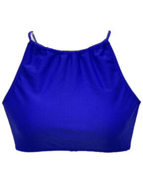 Top de biquíni cropped com bojo removível liso