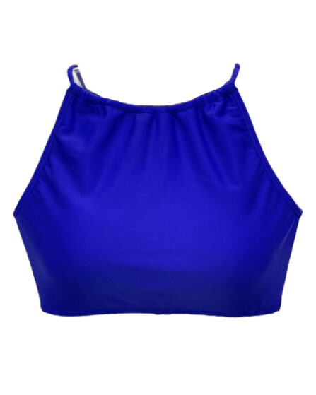 Top de biquíni cropped com bojo removível liso