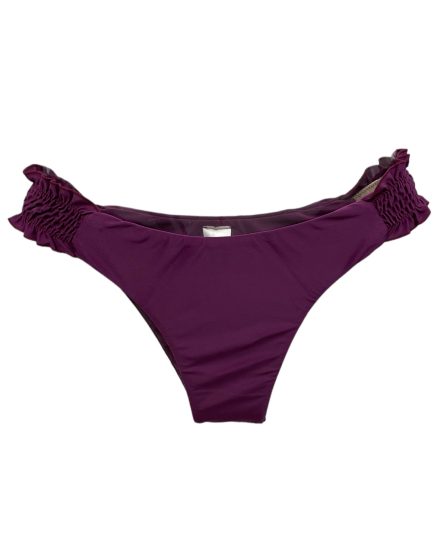 Tanga de biquíni com detalhe elástico lateral lisa