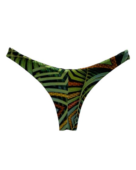 Tanga de biquíni asa delta estampada Maktub