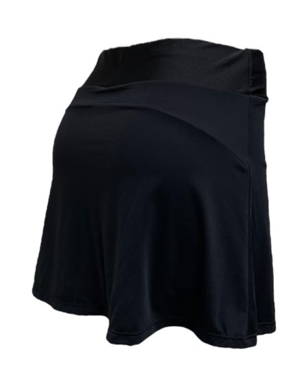 Saia shorts fitness com bolso interno e cós largo preta - Imagem 3