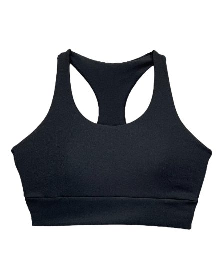 Top feminino nadador com bojo removivel trilobal preto