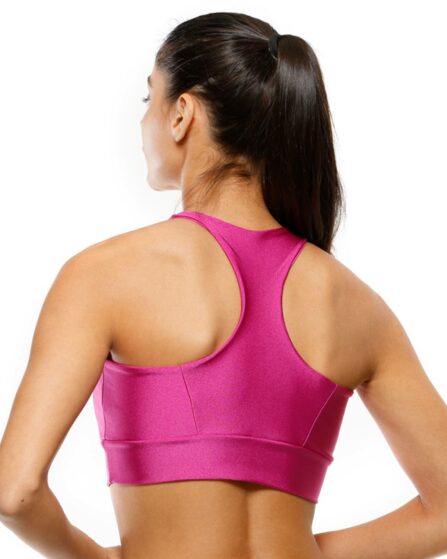 Top Fitness feminino nadador com bojo removível trilobal gaia - Imagem 2