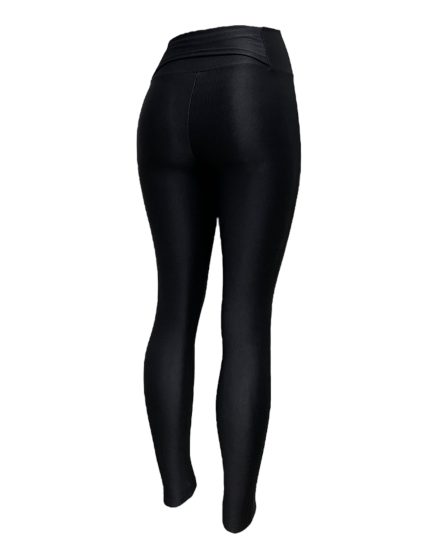 Calça Fitness legging feminina básica com bolso no cós  Lyon preta - Imagem 3