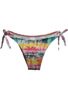 Tanga de biquíni com laço na lateral Coqueiro Canelada