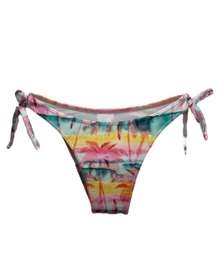Tanga de biquíni com laço na lateral Coqueiro Canelada