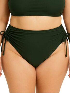 Tanga de biquíni plus size com lateral franzida Cores