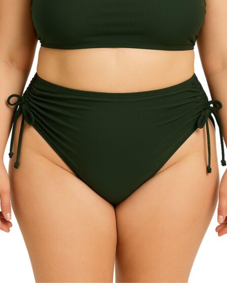 Tanga de biquíni plus size com lateral franzida Cores