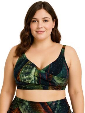 Top de Biquíni Plus Size com Transpasse Frontal Alquimia