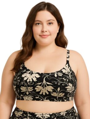 Top de biquíni plus size com bojo removível e alças reguláveis classic
