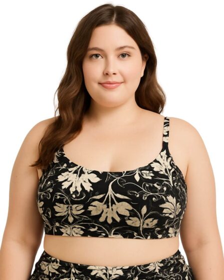 Top de biquíni plus size com bojo removível e alças reguláveis classic