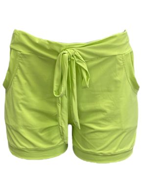 Shorts curto com bolsos laterais e cós  ajustável Liso