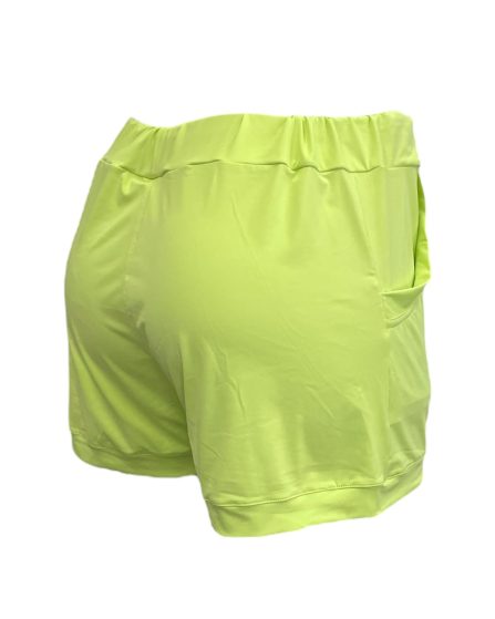 Shorts curto com bolsos laterais e cós  ajustável Liso - Imagem 3