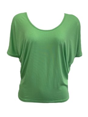 Blusa feminina decote redondo com manga morcego verde