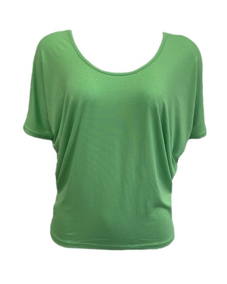 Blusa feminina decote redondo com manga morcego verde
