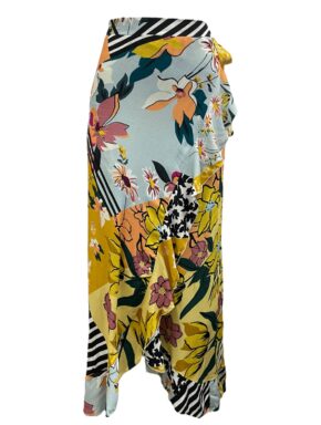 Saia longa transpassada com babado na barra Est-143