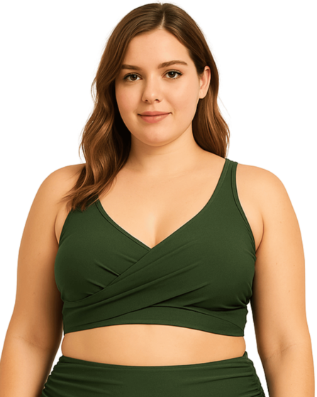 Top de Biquíni plus size com transpasse frontal Cores