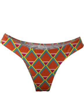 Tanga de biquíni básica estampa Power Laranja