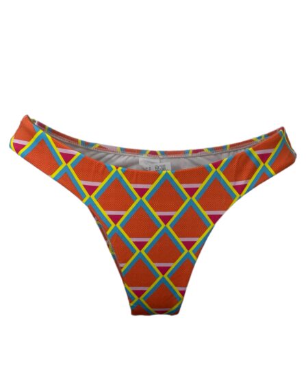 Tanga de biquíni básica estampa Power Laranja