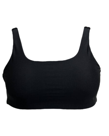 Top Camiseta Fitness Alça Larga Preto