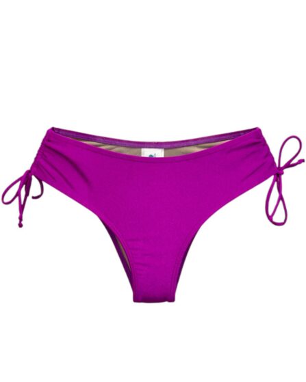 Tanga de biquíni com detalhe franzido na lateral lisa - Imagem 5
