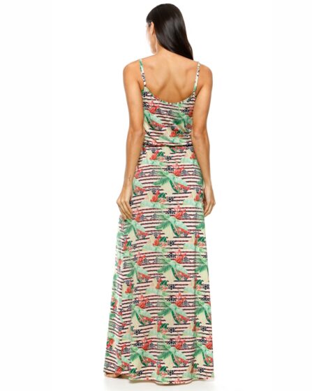 Vestido Longo Alça fina cintura ajustável Ekos - Imagem 2