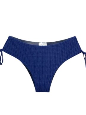 Tanga de biquíni  detalhe franzido na lateral textura Marinho
