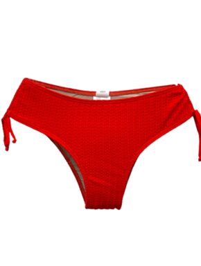 Tanga de biquíni  detalhe franzido na lateral textura Laranja