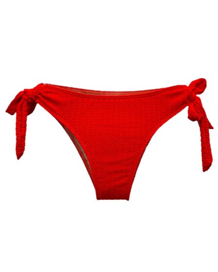 Tanga de Biquíni com Amarração na Lateral Textura Laranja