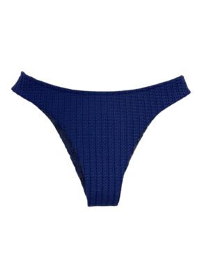 Tanga de biquíni básica textura Marinho