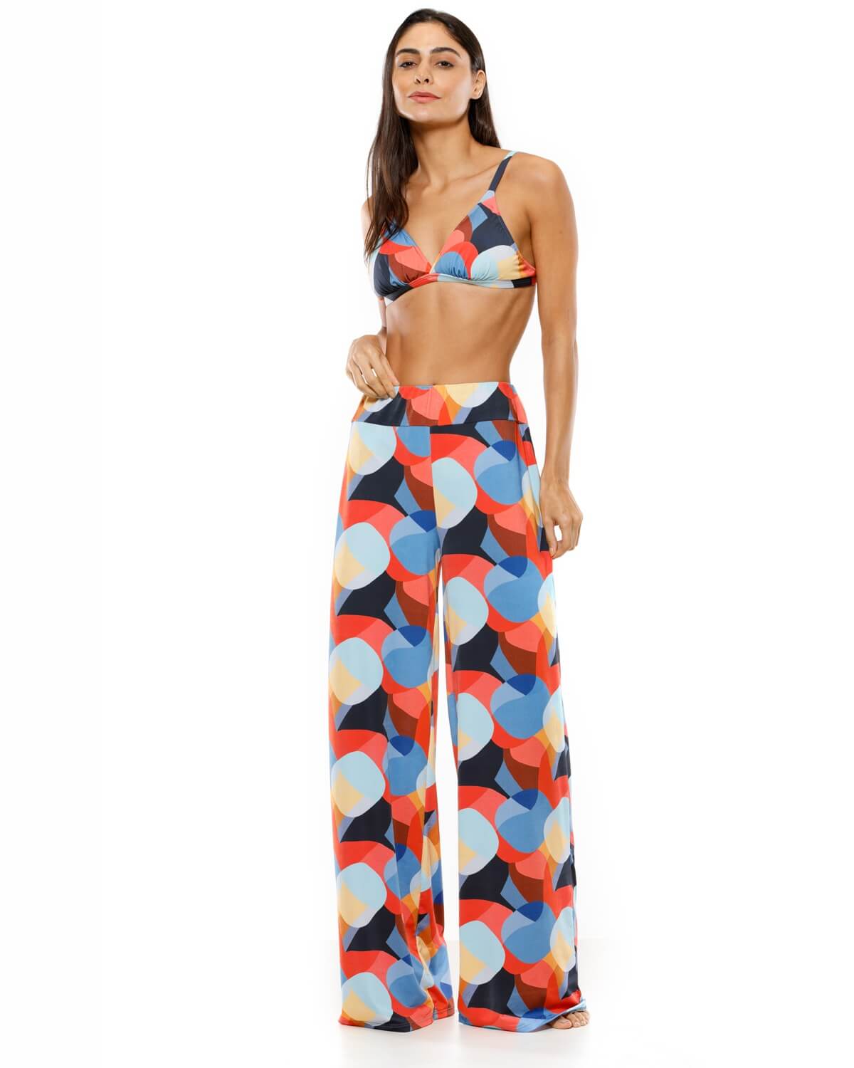 Calça Feminina pantalona reta Positano