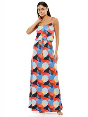 Vestido Longo Alça fina cintura ajustável Positano